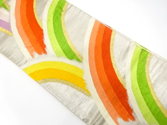 JAPANESE KIMONO / ANTIQUE FUKURO OBI / SILK / WOVEN MOUTAINS